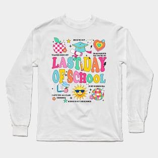 Happy Last Day Of School Teacher Boy Girl Grad Hello Summer Long Sleeve T-Shirt